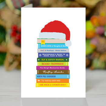 Santas Favourite Books, Book Lovers Christmas Card, 2 of 7