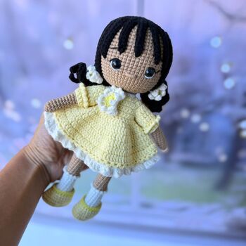 Handmade Crochet Black Doll, 9 of 12