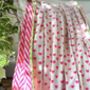 Handmade Block Print Dohar Blanket | Pink Hearts, thumbnail 4 of 6