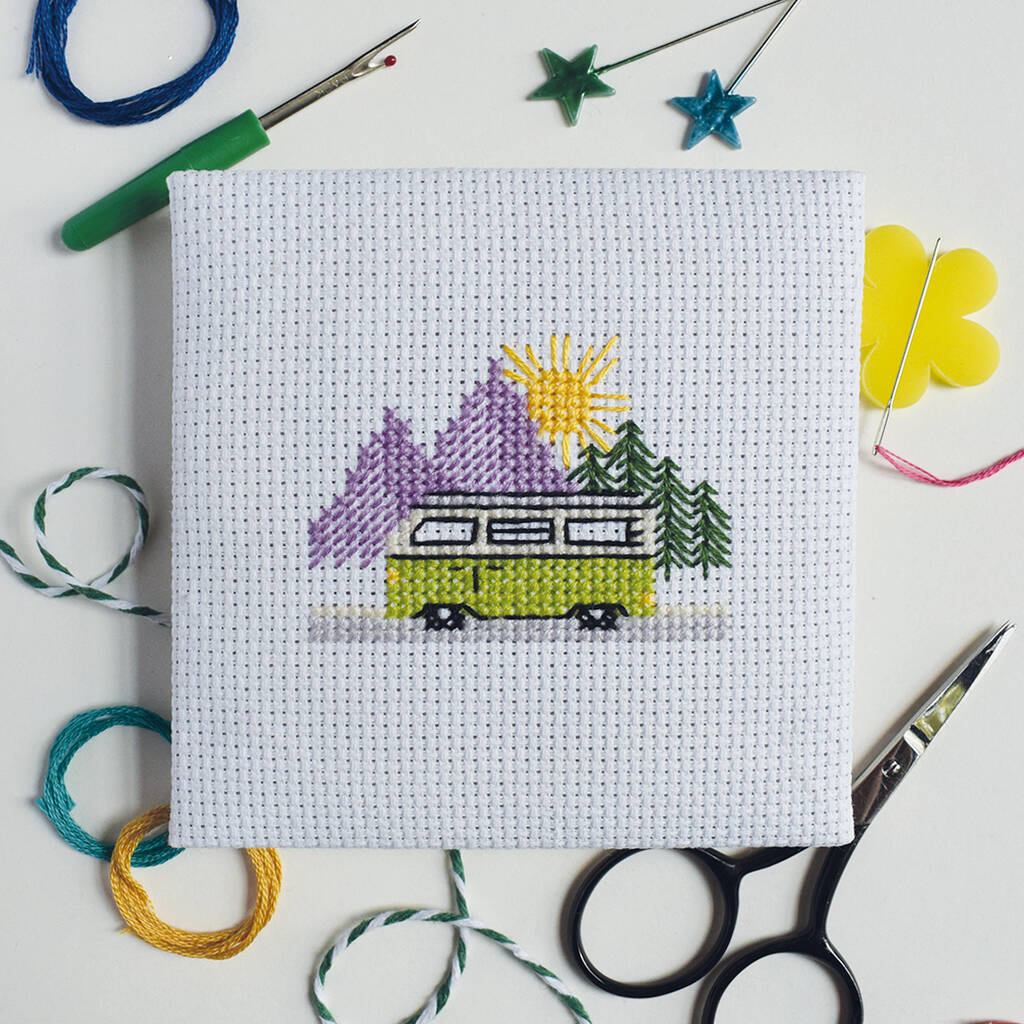 'Campervan' Mini Cross Stitch Kit, 1 of 2