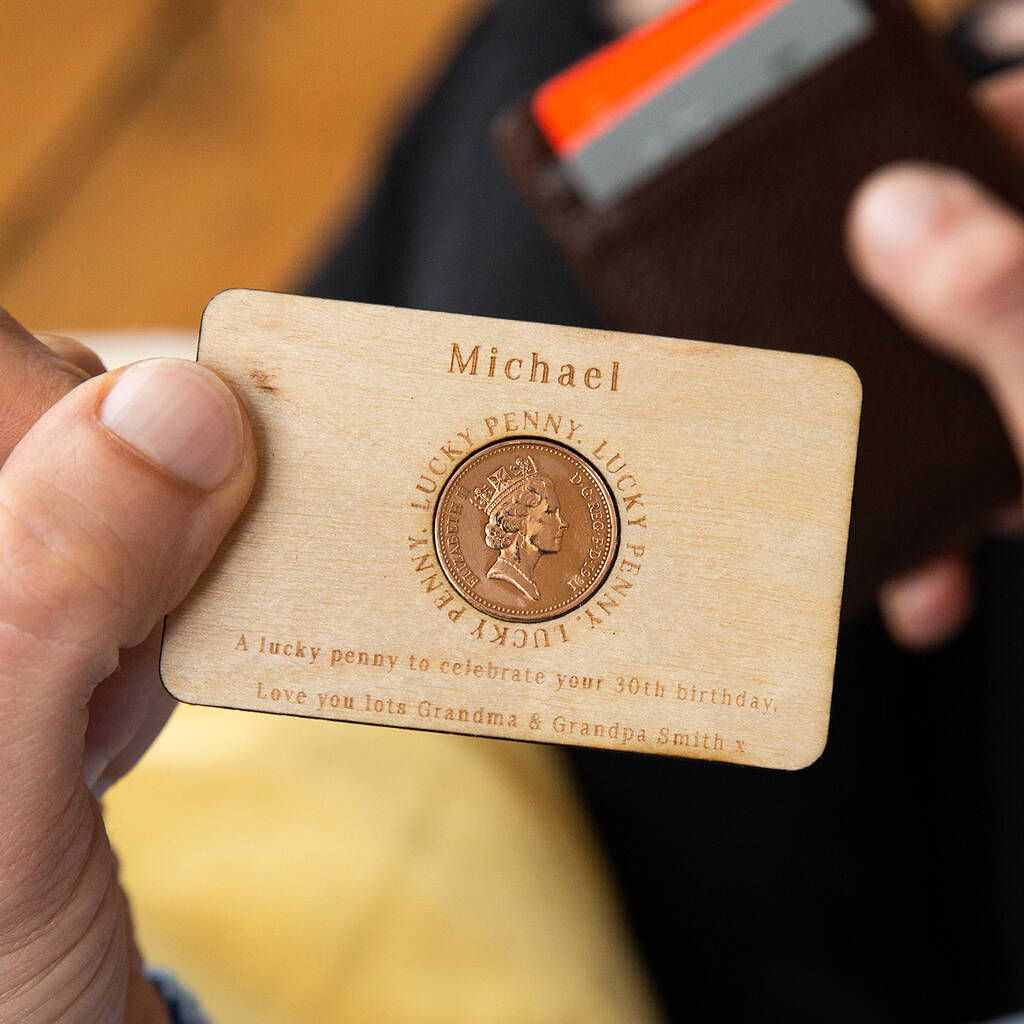Image of 30th Birthday 1990 Penny Personalised Wallet Card