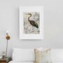 Vintage Crane Heron Illustration Art Print, thumbnail 3 of 7