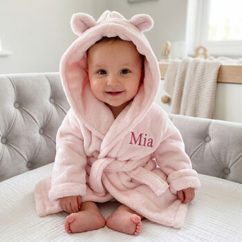 Personalised Dressing Gown And Blanket Baby Girl Hamper, 5 of 12