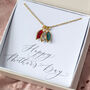 Gold Plated Family Birthstone Marquise Charm Necklace, thumbnail 6 of 10