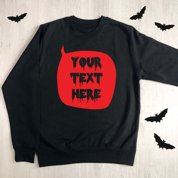 Personalised Halloween Speech Bubble Sweatshirt, 3 of 3