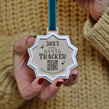 Personalised Santa Tracker Christmas Decoration, 3 of 7