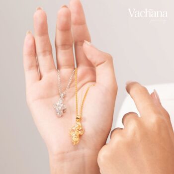 Standing Ganesha Gold Vermeil, Sterling Silver Necklace, 4 of 12