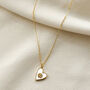 Gold Mother Of Pearl Heart And Flower Necklace, thumbnail 1 of 4