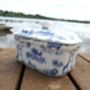 Lidded Butterdish In Blue Safari Design, thumbnail 8 of 9
