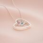 Sterling Silver Fine Family Birthstone Heart Necklace, thumbnail 3 of 12