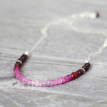 Ruby Bead Necklace In Gold, 10 of 12
