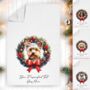 Personalised Dog Christmas Wreath Tea Towel, thumbnail 1 of 12