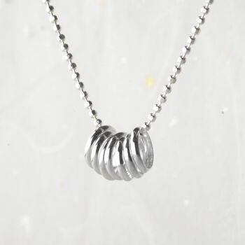 Lucky Rings Sterling Silver 21st Birthday Necklace, 2 of 4