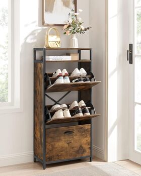 Shoe Cabinet Hallway Shoe Box Storage With Divider, 4 of 9