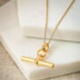Gold Vermeil Chunky T Bar Necklace, thumbnail 5 of 6