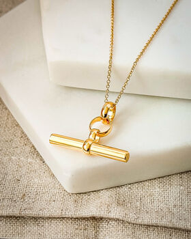Gold Vermeil Chunky T Bar Necklace, 5 of 6