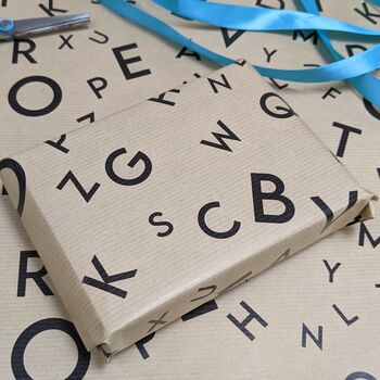 Alphabetical And Numerical Wrapping Paper, 5 of 6