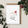 Christmas Polar Bear Hand Painted Greetings Card, thumbnail 1 of 2