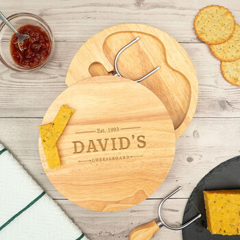 Personalised Cheese Board Set For Him, 4 of 7
