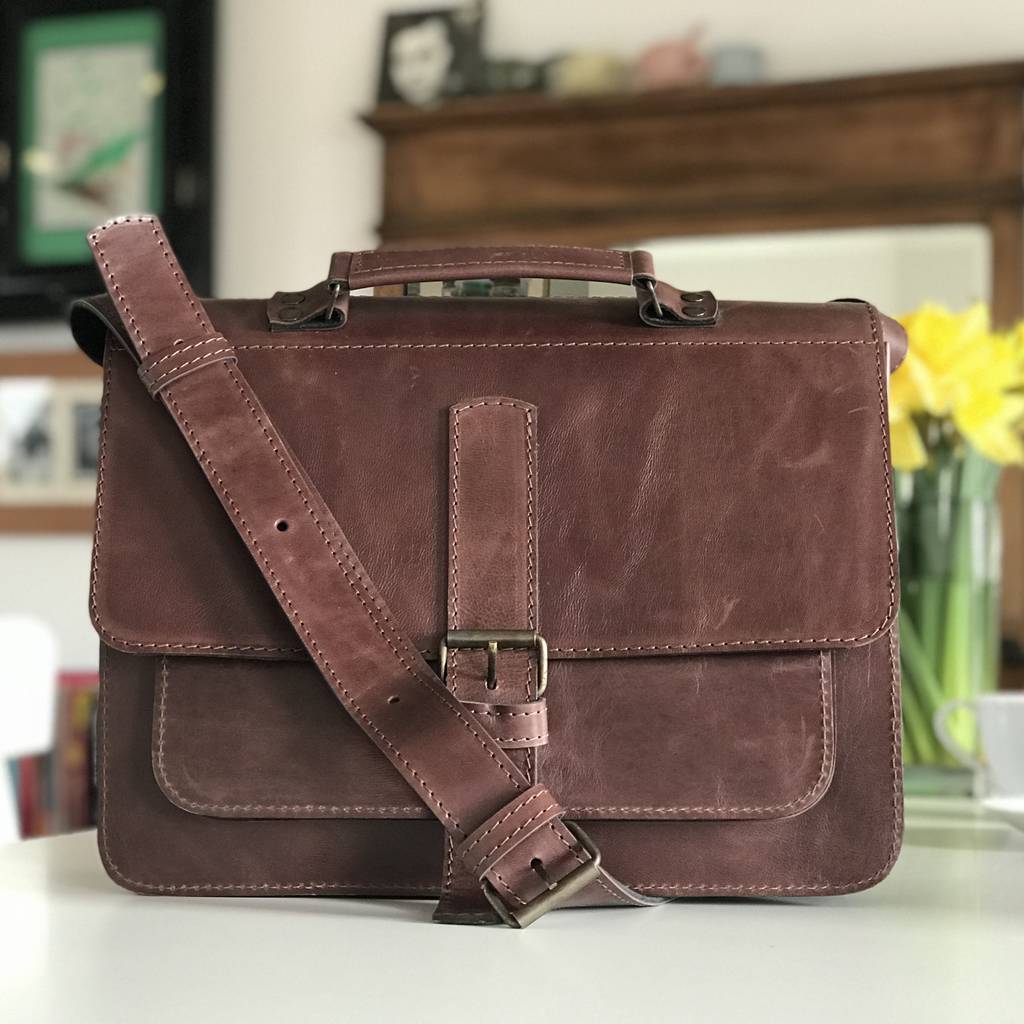 Leather Satchel With One Buckle By cutme