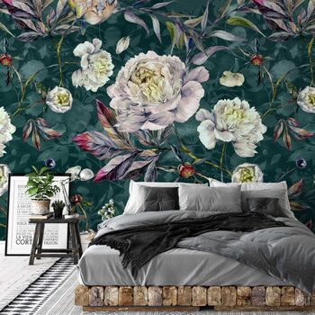 Peonies And Foliage Wallpaper, 2 of 4