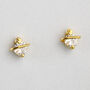 Sterling Silver Crystal Halo Stud Earrings, thumbnail 2 of 8