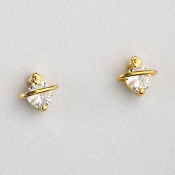 Sterling Silver Crystal Halo Stud Earrings, 2 of 8