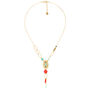 Long Gold Plated Necklace With Turquoise Stone, thumbnail 3 of 3