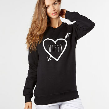 Wifey Valentines Gift Sweatshirt, 3 of 4