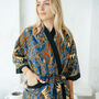 Royal Blue Batik Oriental Kimono Robe, thumbnail 1 of 6