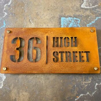 Corten Steel House Name Sign, 5 of 12