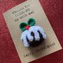 Pudding Crochet Christmas Card Handmade, thumbnail 5 of 8