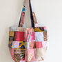 Large Colourful Sari Patchwork Cotton Tote Bags, Fair Trade, thumbnail 2 of 8
