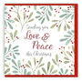 'Love And Peace' Christmas Cards 10 Pack, thumbnail 2 of 3