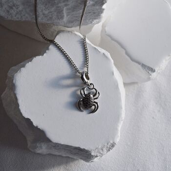 Spider Charm Necklace 925 Silver, 5 of 7