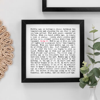 40th Birthday Gift, Being 40 Quotes Print, 2 of 9