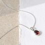 January Birthstone Garnet Silver Charm Necklace, thumbnail 1 of 9