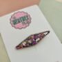 Purple, Gold And White Glitter Resin Hair Clip / Shimmer Barrette / Fashion Hair Accessory./ Geometric Statement Slide / Gift For Friend, thumbnail 2 of 5
