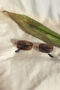 Brown Rectangle Wire Frame Sunglasses, thumbnail 1 of 6