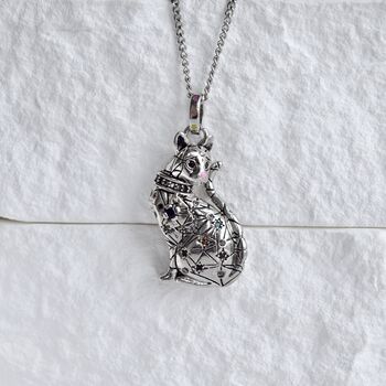Large Cat Charm Necklace Gift 925, 5 of 8