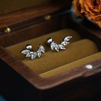 Marquise Cz Cluster Screwback Earrings, 5 of 12
