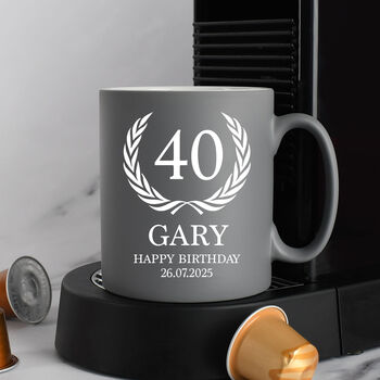 Personalised Birthday Crest Mug For 18th 21st 30th 40th, 4 of 8