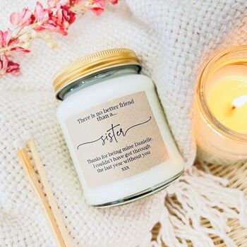 Handmade Personalised Sister Soy Scented Candle, 2 of 7