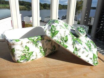 Lidded Butterdish In Lily Of The Valley Chintz Design, 6 of 8