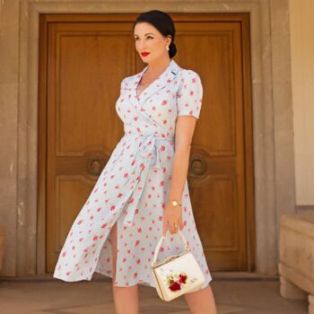 Peggy Dress In Pansy Print 1940s Vintage Style, 2 of 2