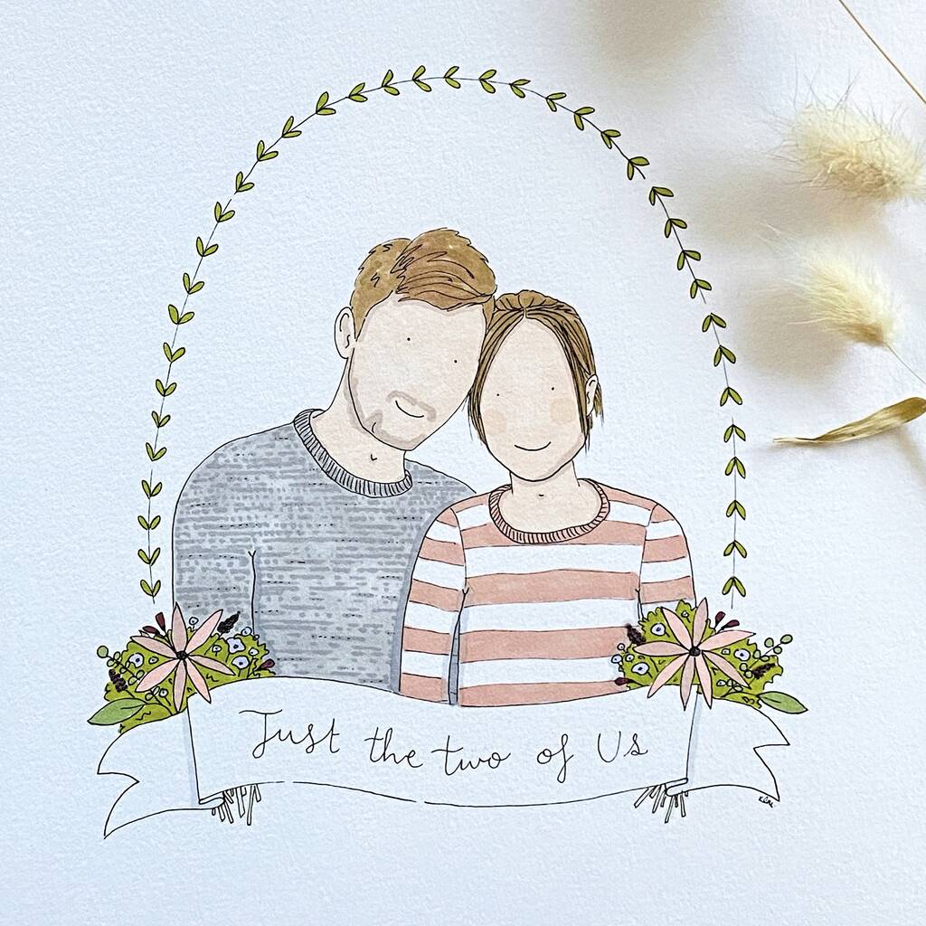 Personalised Couple Portrait In Pen And Ink By ArtHouse Illustrations