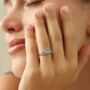 Blue Sapphire And Blue Topaz Pear Cut Half Eternity Band In Sterling Silver And Gold Vermeil, thumbnail 6 of 11