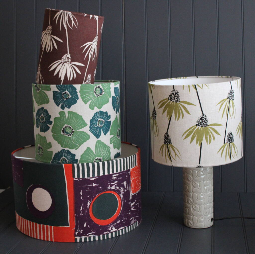 100 Hand Printed Irish Linen Lampshades By Trisha Needham