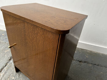 A Vintage 1950/60s Petite Compact Oak Bedside Cabinet, 7 of 12