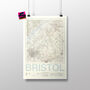 Personalised Bristol Map Print Bristol Gift, thumbnail 1 of 9